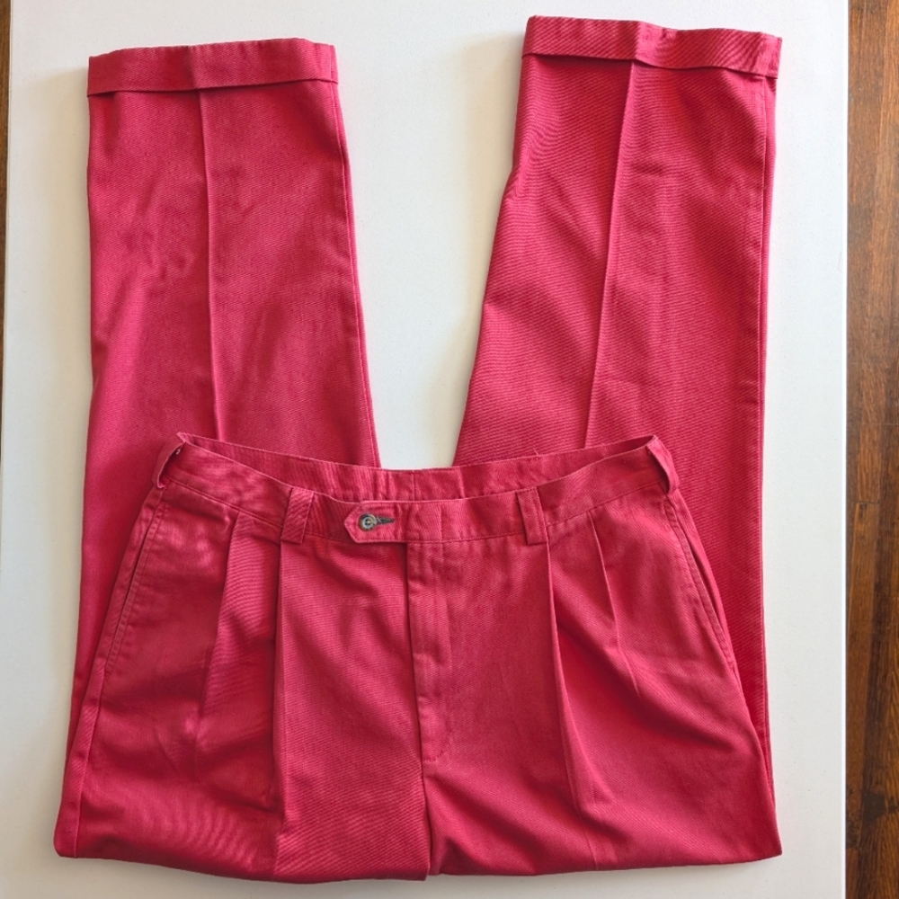 Vintage 80s Tommy Hilfiger cotton baggy pleated pants. 36x32